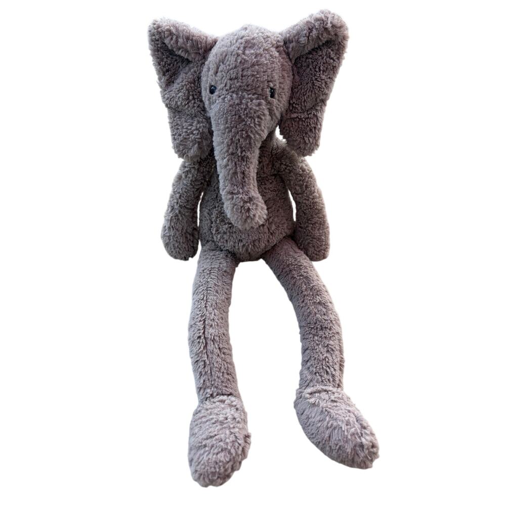 Rare Jellycat Silver grey soft  Plush Elephant  Long Legs Beanie